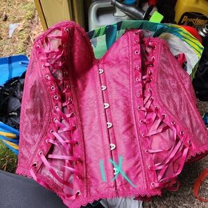 BURGANDY Lace-Up Corset